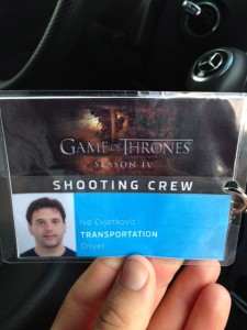 Game of Thrones crew badge in Croatia